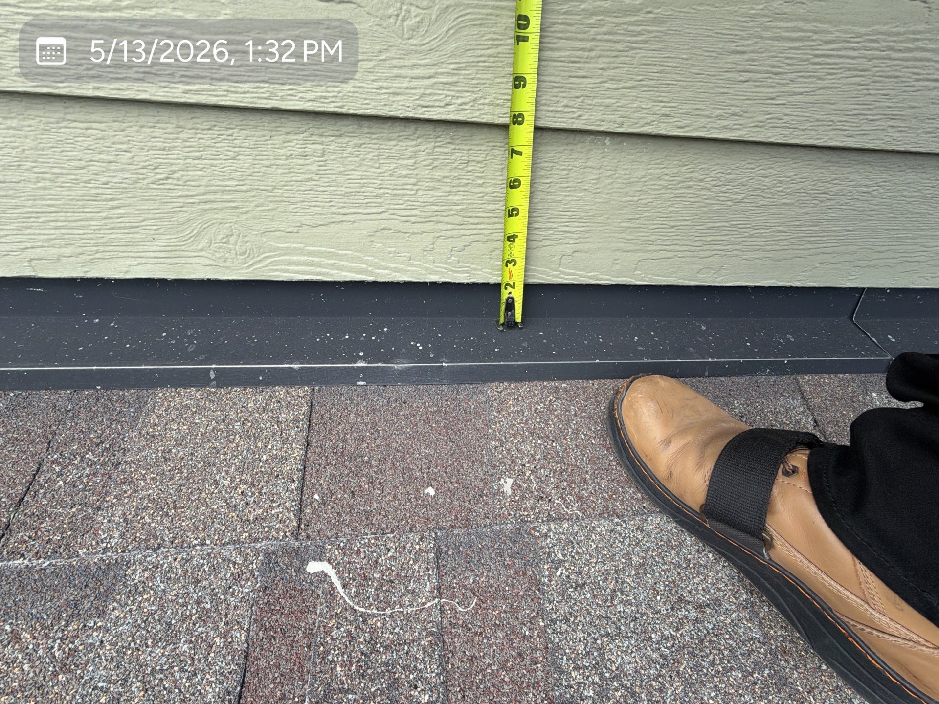 Wall flashing height measurement