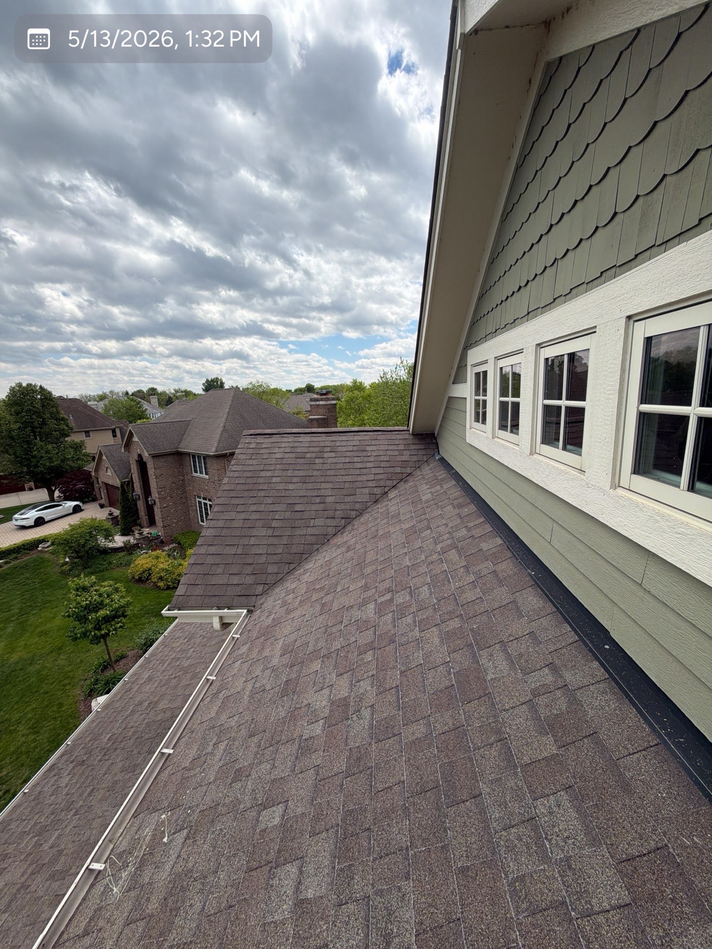 High roof plane and adjacent elevation